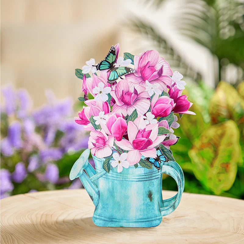 3D Pop-Up Greeting Cards, Exquisite Floral Bouquet Pop-Up Cards, Wreath/Floral Window Pop-Up Cards, Perfect for Parties and Gift