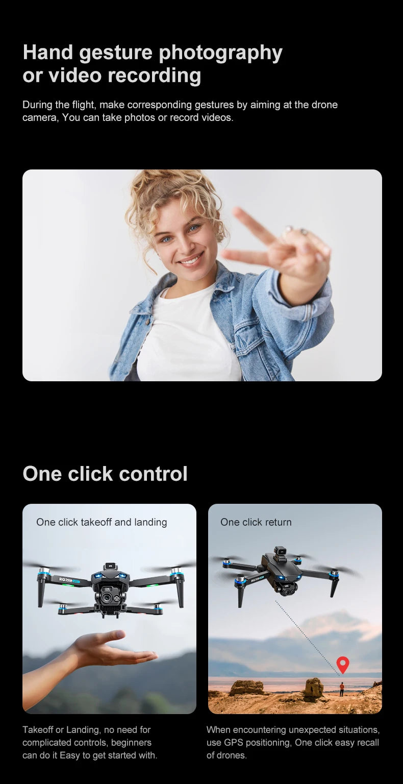 Drone Professional GPS 8K HD Dual Camera RC Drones with Screen 5G WIFI Image Transmission FPV Aerial UAV Obstacle Avoidance Dron
