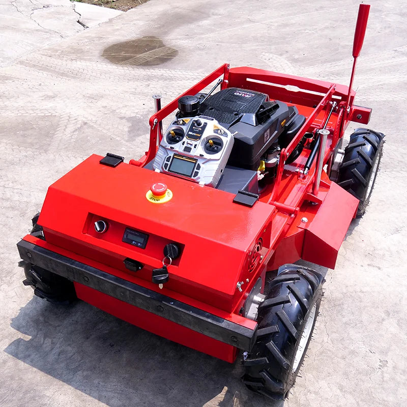 Customized remote-controlled four-wheel small robot lawn mower with a cutting width of 600mm, achieving efficient lawn care