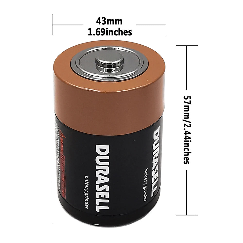 Battery Shaped Metal Herb Grinder Style 3 layers Tobacco Grinder Tool