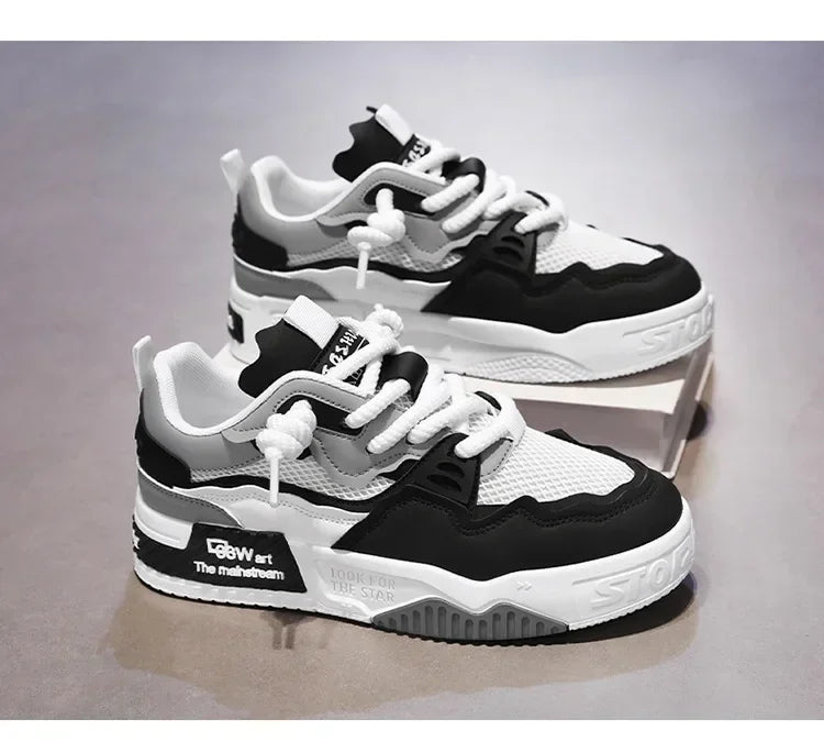 2025 new large-sized men's shoes, all-season fashion and versatile, soft-soled white sneakers and sports shoes
