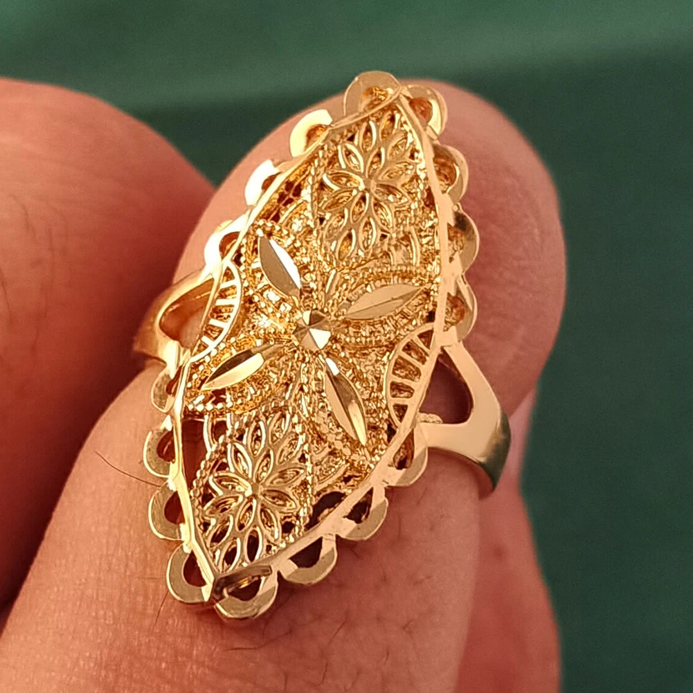 Ethiopian Dubai Gold Color Ring African Wedding Eritrean Rings for Women