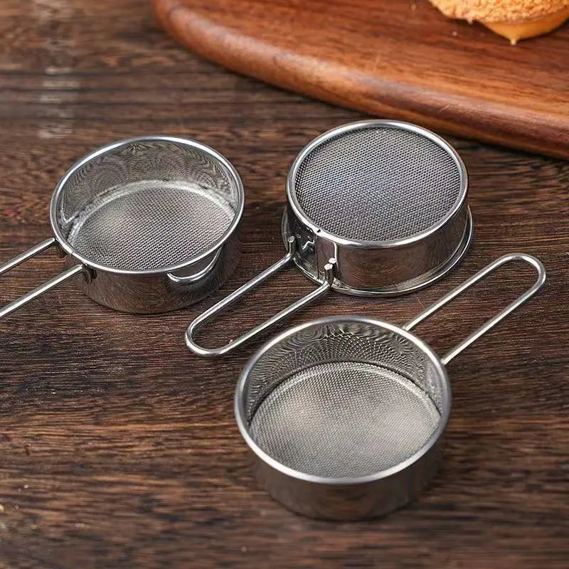 1/3Pcs/Set Stainless Steel Wire Fine Mesh Oil Strainer Flour Colander Sieve Sifter Pastry Baking Tools Kitchen Accessories