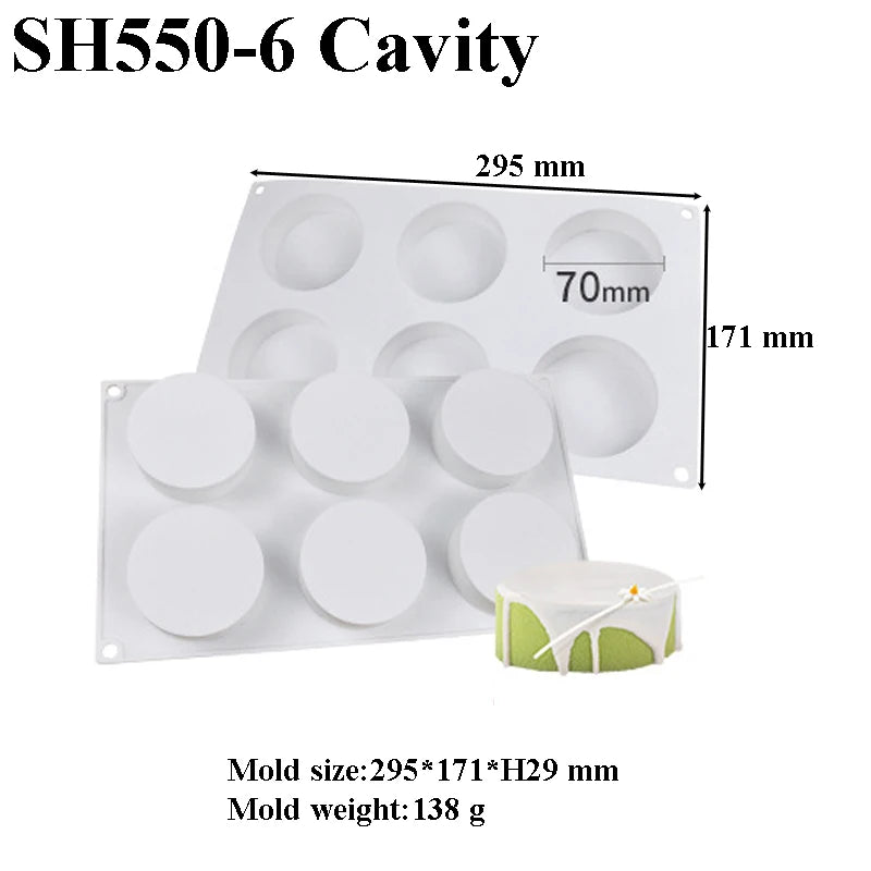 Cylindrical French Mousse Cake Mold Silicone Chocolate Mold Food Grade Kitchen Baking Tool Soap Mold Dessert Making Tools