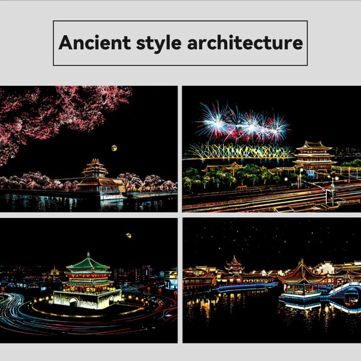 A4 Scratch Paper Art Crafts World Landscape Scraping Paintings Adult Decompression Toys Kids Creative DIY Handmade Gifts