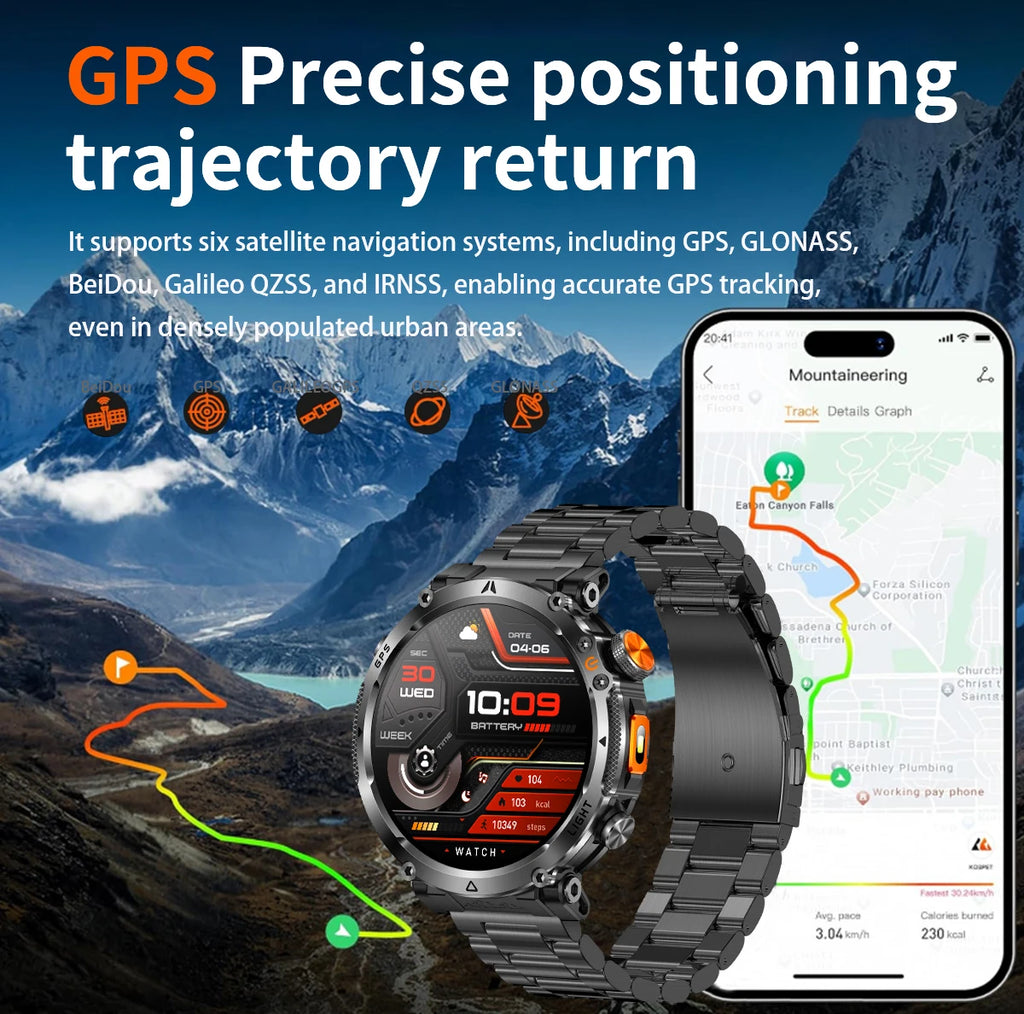 2026 New GPS Ultra Outdoor Sports Smart Watch 1.7" AOD Compass 5ATM Waterproof 170+ Sports Man Durable Military Call Smartwatch