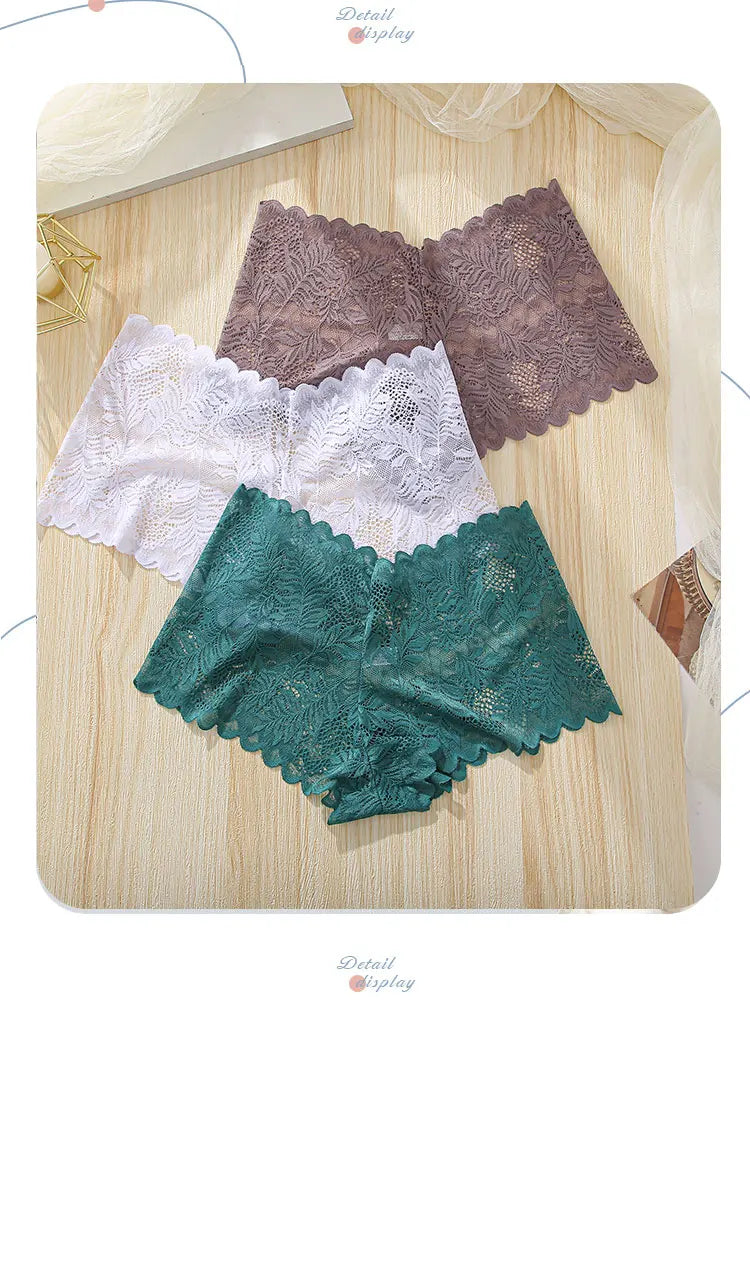 3pcs Women's Sexy Lace Bras for Women With Floral Edges seduction seamless briefs Exquisite Underwear  Comfort Underpants