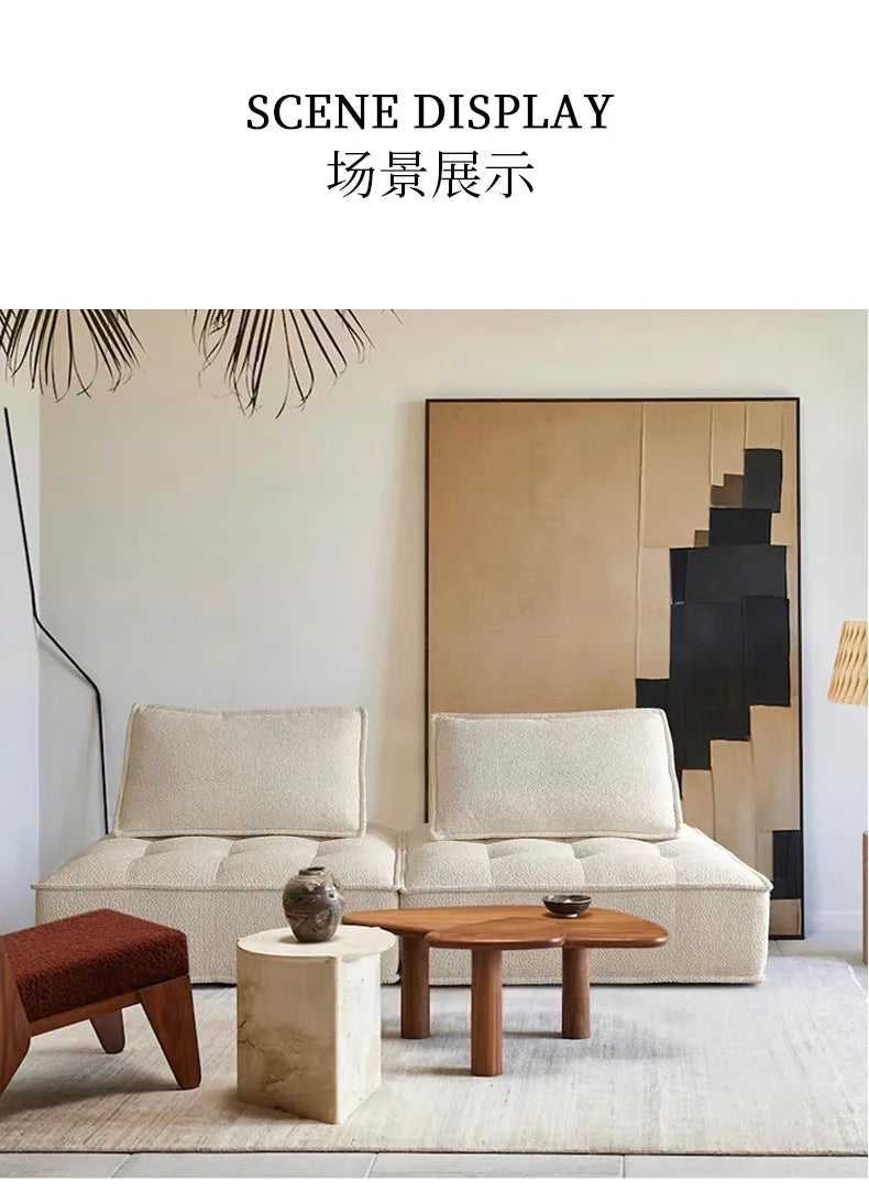 Compression Sofa High-end Light Luxury Living Room Boneless Sofa Small Apartment Three-seater Fabric Double Tofu Block Sofa