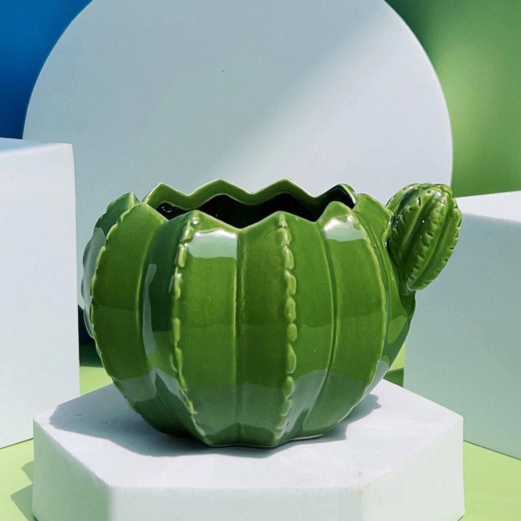 Creative Cactus Shaped Ceramic Succulent Flower Pot Garden Balcony Decorations Home Living Room Desktop Decoration Ornament