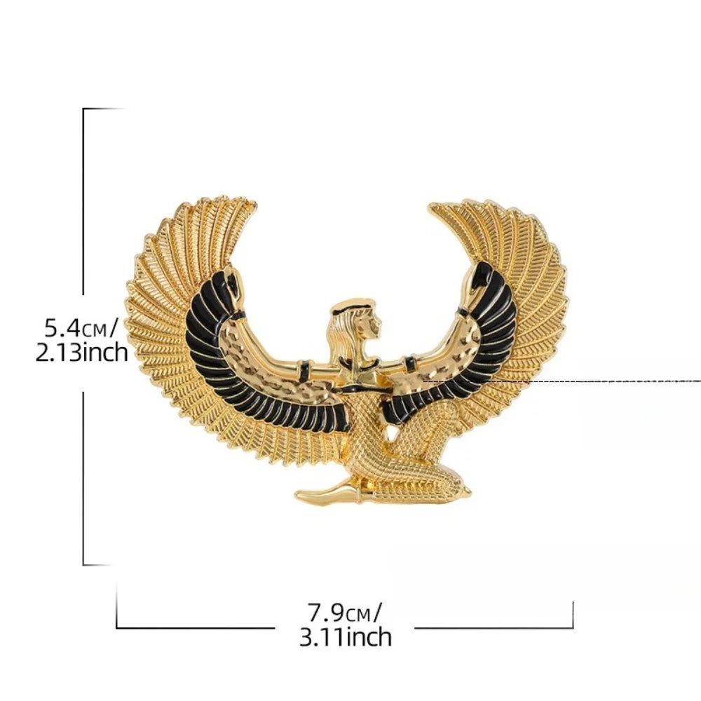 Egyptian Horus Eagle Brooch Gold Black Retro Exotic Style Pin Suits Coats Cultural And Creative Decorative Accessories