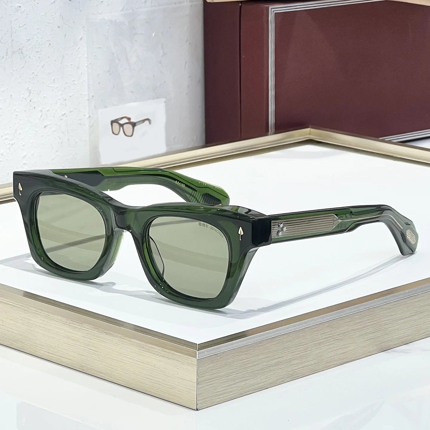 Dearan 10th Anniversary Luxury Retro Sunglasses Exquisite Cat Eye Thick Acetate Handmade UV400 Neutral Glasses