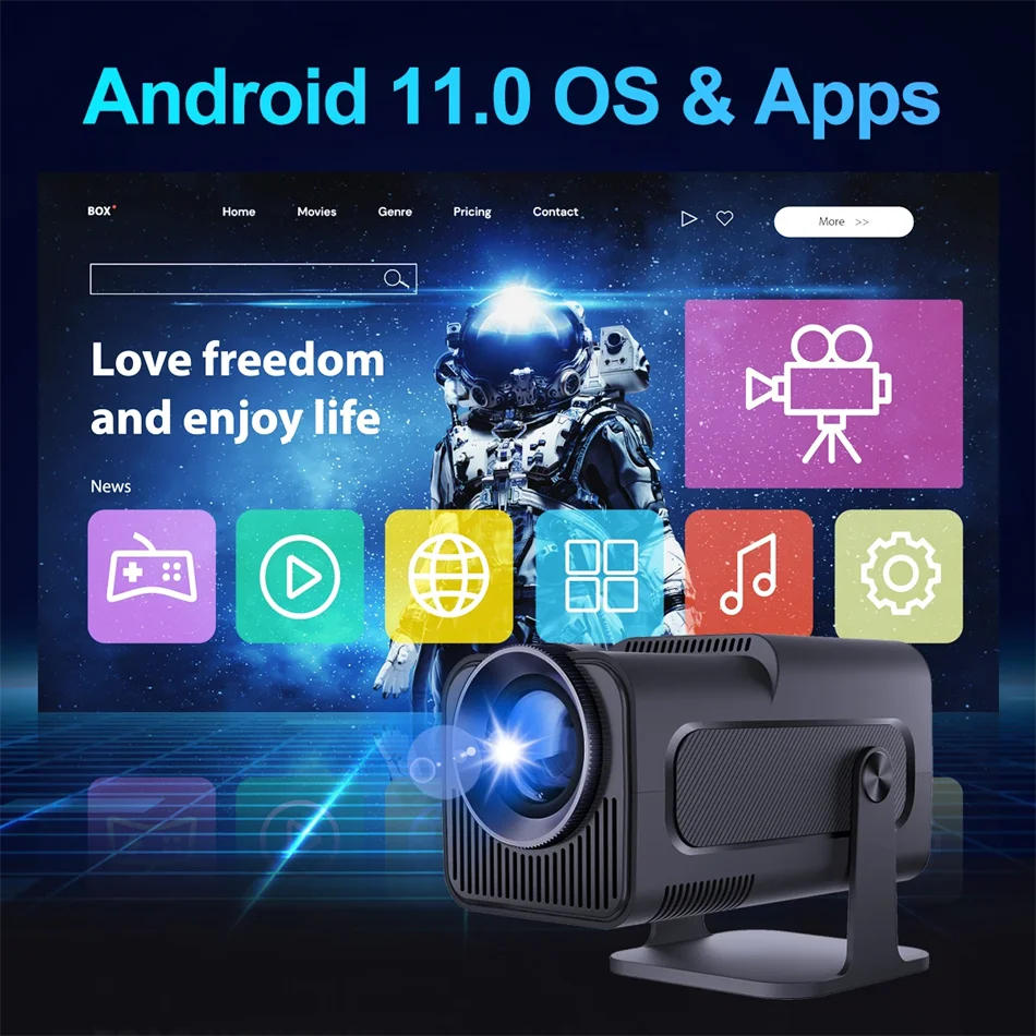 2025 4K Android 11 Projector Native 1080P 390ANSI HY320 mini Dual Wifi6 BT5.0 1920*1080P Cinema portable Projetor upgrated HY300