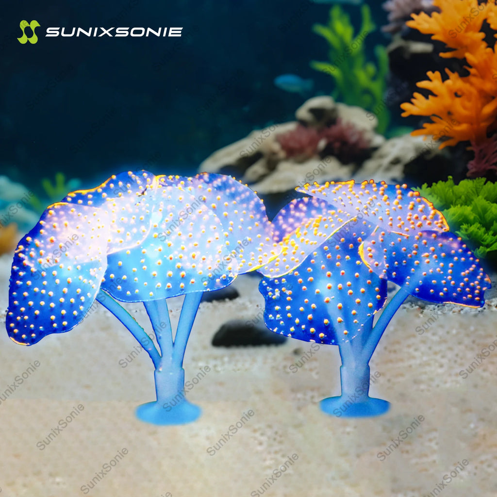 Artificial Glowing Anemone Luminous Plant Fish Tank Aquarium Decoration Underwater Landscape Ornament Aquascaping Accessories