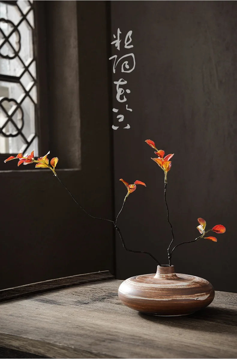 Ceramic Vases, Rough Ceramic Vases, Small Flower Pots, Old-fashioned Floral Arrangements, Table Decorations, Zen Flowers