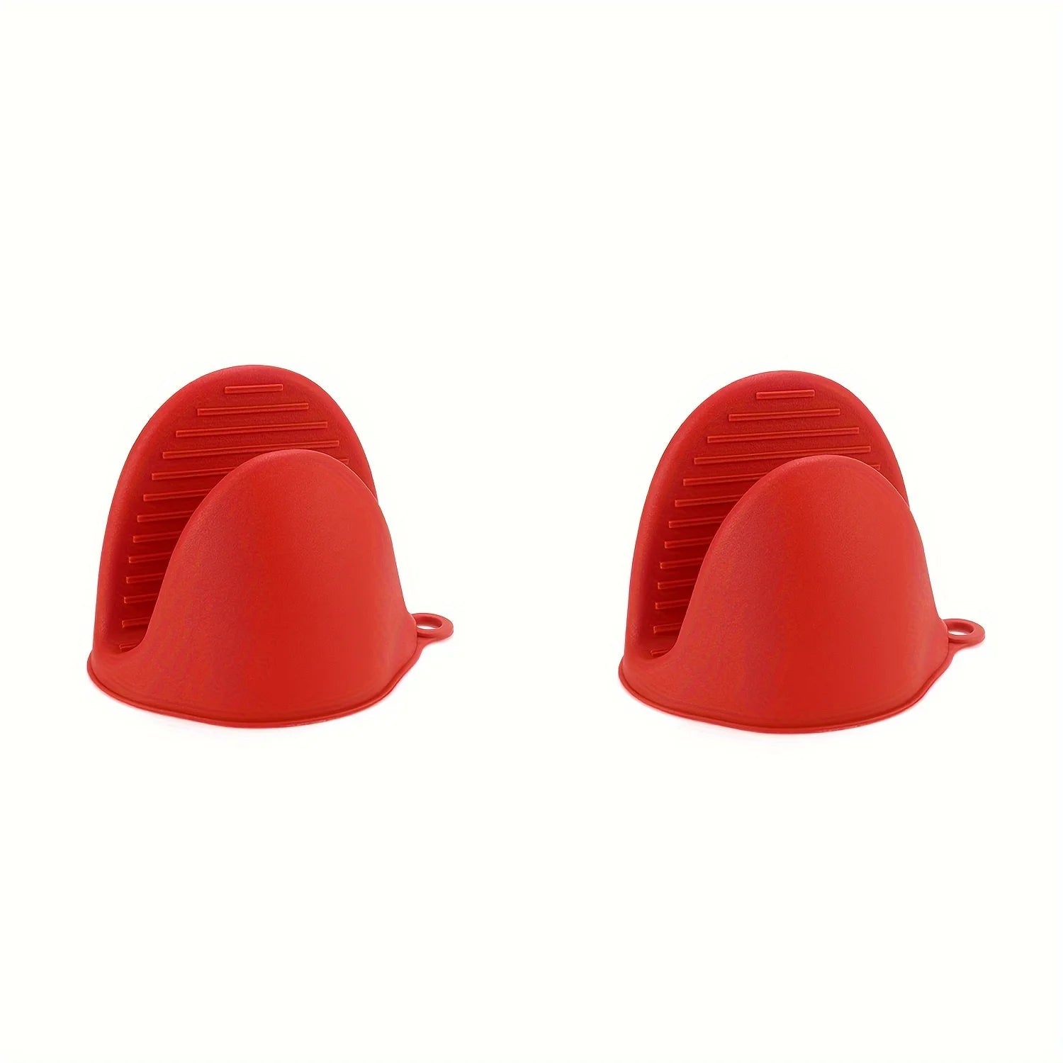 2PCS Thick Silicone Oven Mitts - Heat Resistant Non-Slip Microwave Gloves with Pot Clips, Kitchen Cooking Gloves