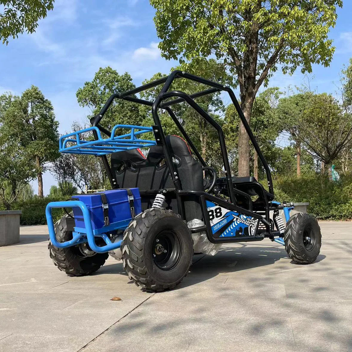 Electric Go-kart Drift Mini Go Kart Kid Off Road Buggy 48v 500W Double Seat