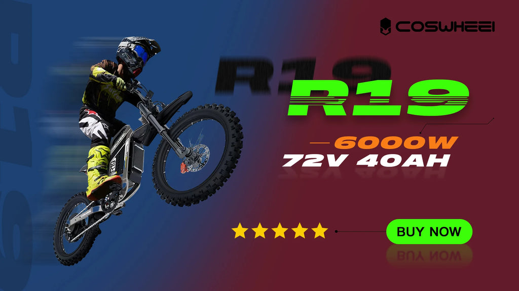 COSWHEEL R19 Electric motorcycle 6000W 72V 40ah 85km/h Lithium Battery Adult Mountain Ebike Electric Motorcycle