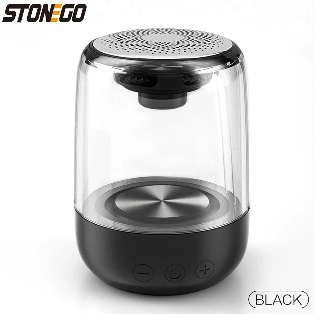 Colorful Portable Bluetooth Speaker Wireless Stereo TWS Transparent Crystal LED Music Player with TF Card