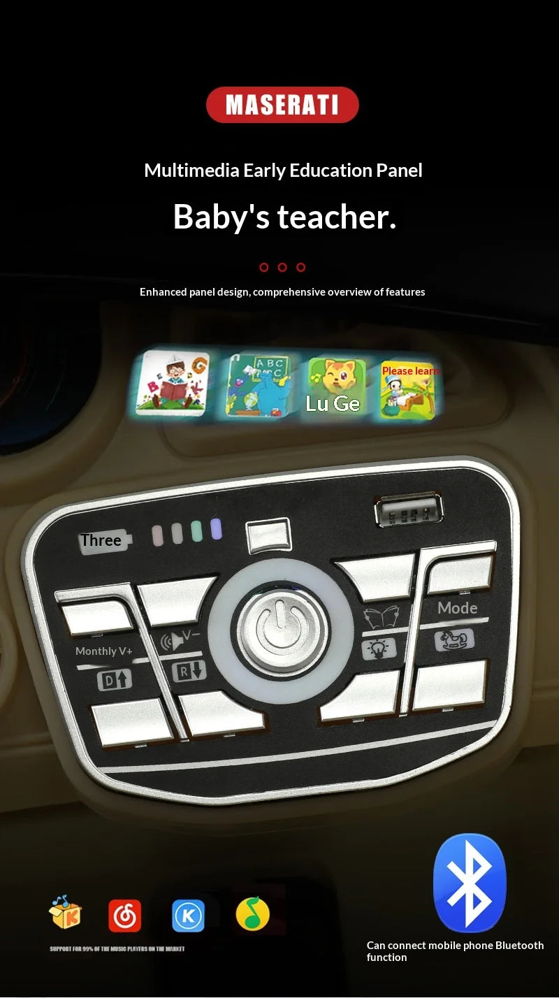 Electric Ride On Car 4WD with Remote Control - Battery Powered Toy Vehicle with Doors LED Lights Music