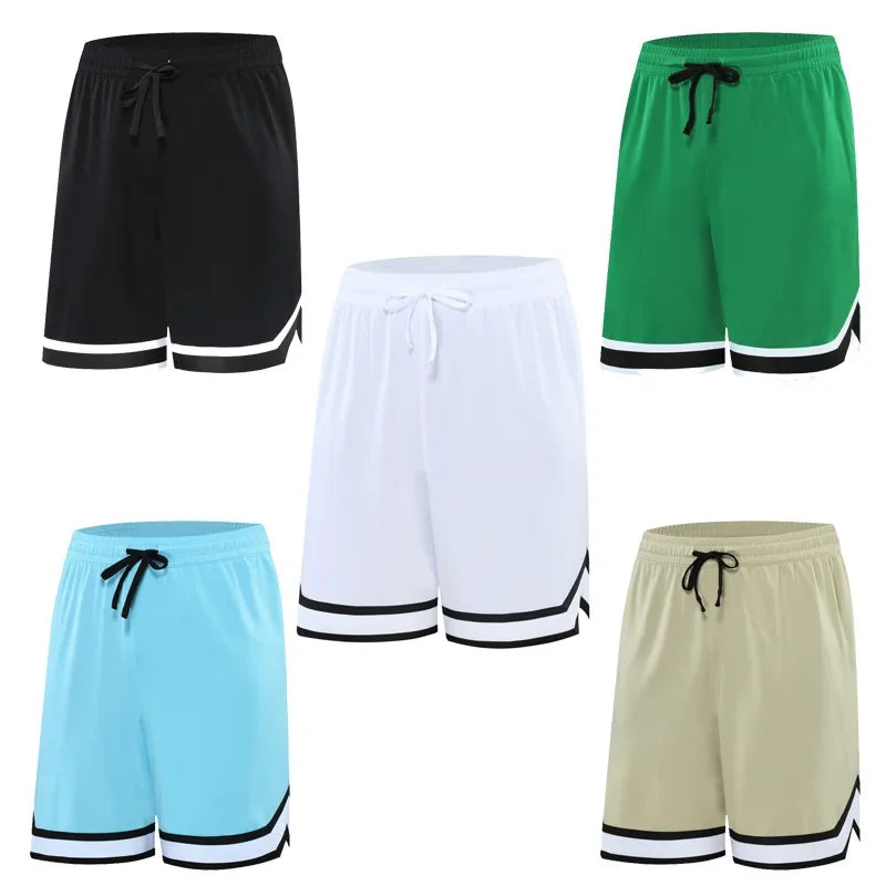 Basketball Pants Sports Running Training Casual Pants Five-point Basketball Shorts Double-sided Zipper Pocket Fitness Men Loose