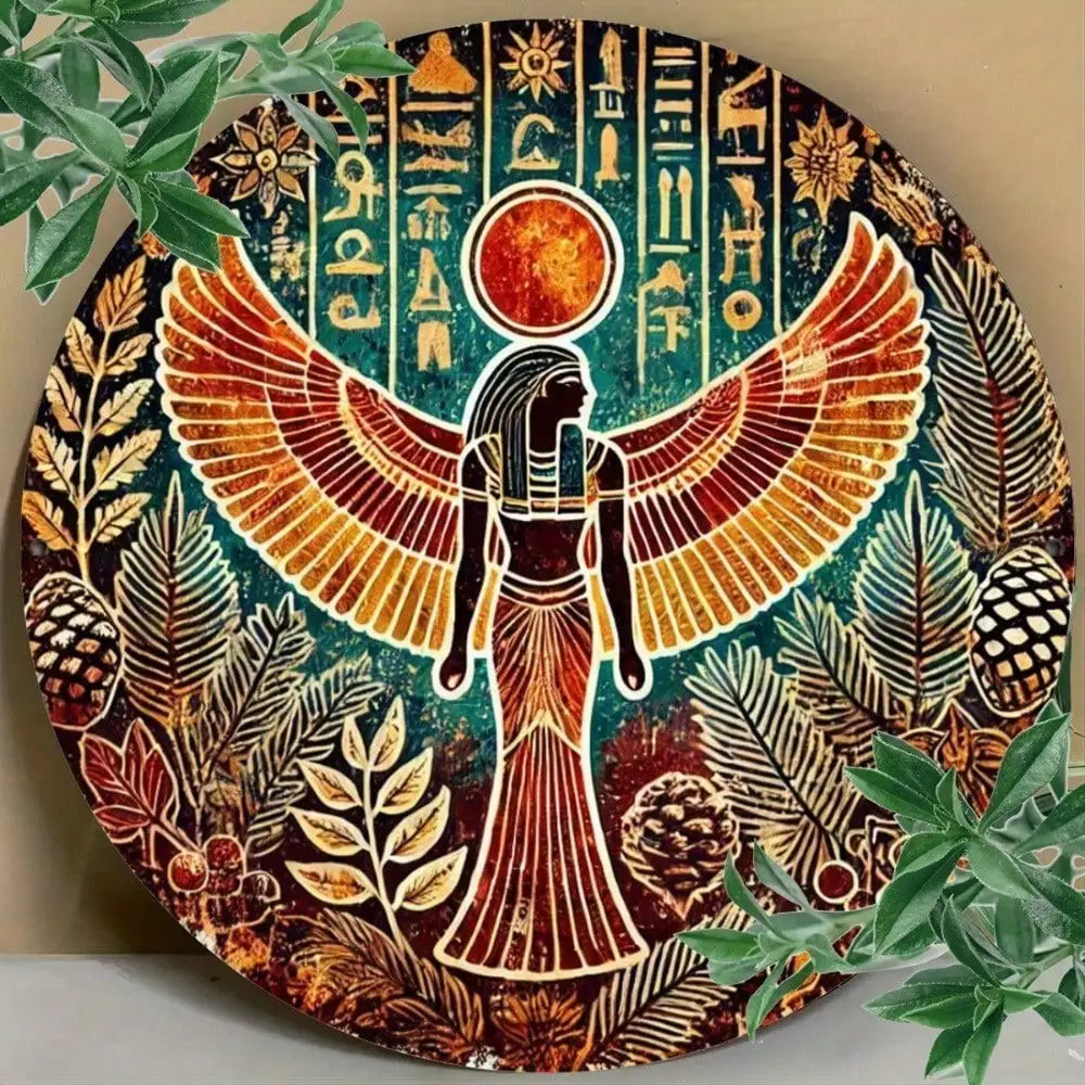 Ancient Egypt Wall Decor Metal Sign Isis Egyptian Goddess Home Office Heavy-Duty Iron Art