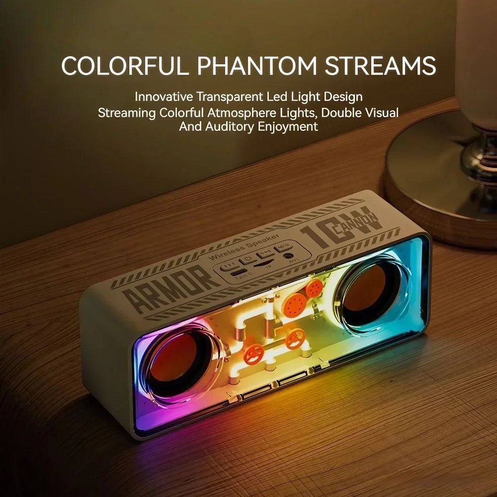 Colorful Portable Bluetooth Speaker Wireless Stereo TWS Transparent Crystal LED Music Player with TF Card