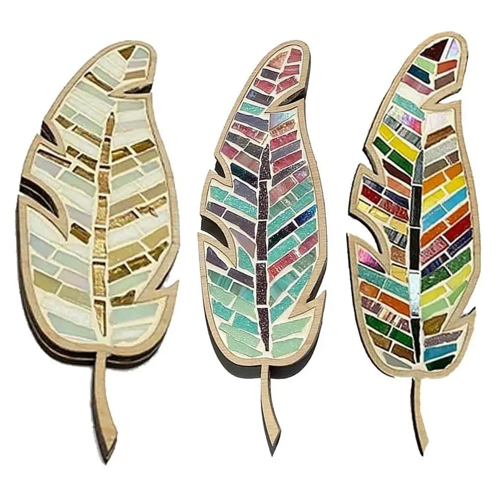 Creative Arts and Crafts DIY Mosaic Kit Stained Glass Wooden Feather Mosaic Kit Bird Bright Feather Mosaic Arts Girlfriend