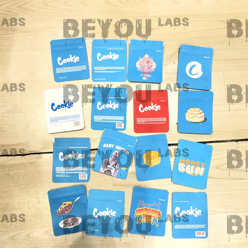3.5g Plastic Standing Opp Pouches Matte Laser Smell Proof Zipper Self Sealed 1G Aluminum Foil Packaging Cookie Gummy Chocolate