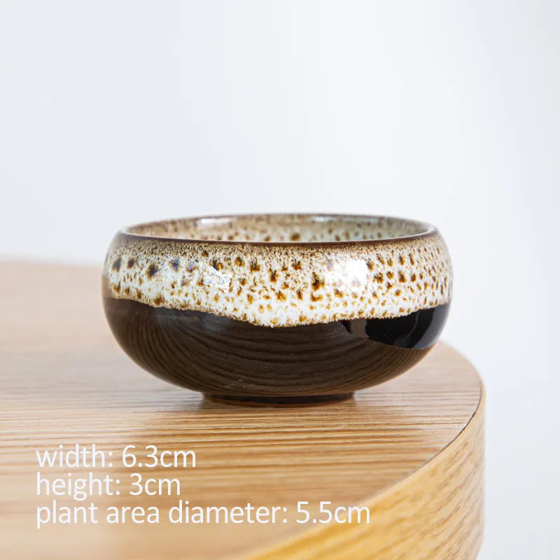 6pc Kiln-changed Flower Pot Bonsai Ceramic Pots For Plants Mini Succulent Plant Small Cactus Outdoor Container Modern Decorative