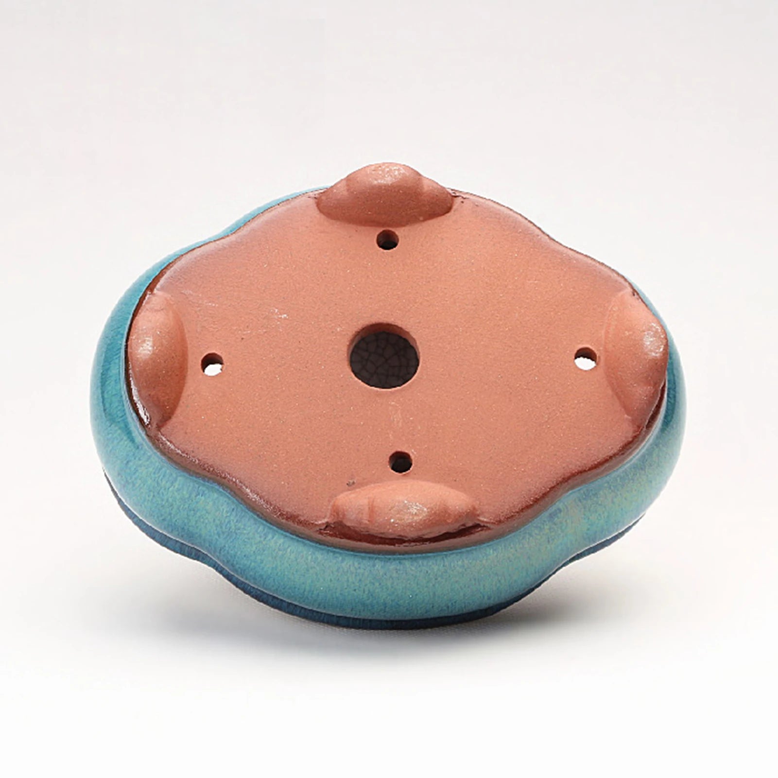Ceramic Succulent Flower Pot Chinese Style Pottery Bonsai Pots with Drain Hole Purple Sandstone for Desktop Home Decoration
