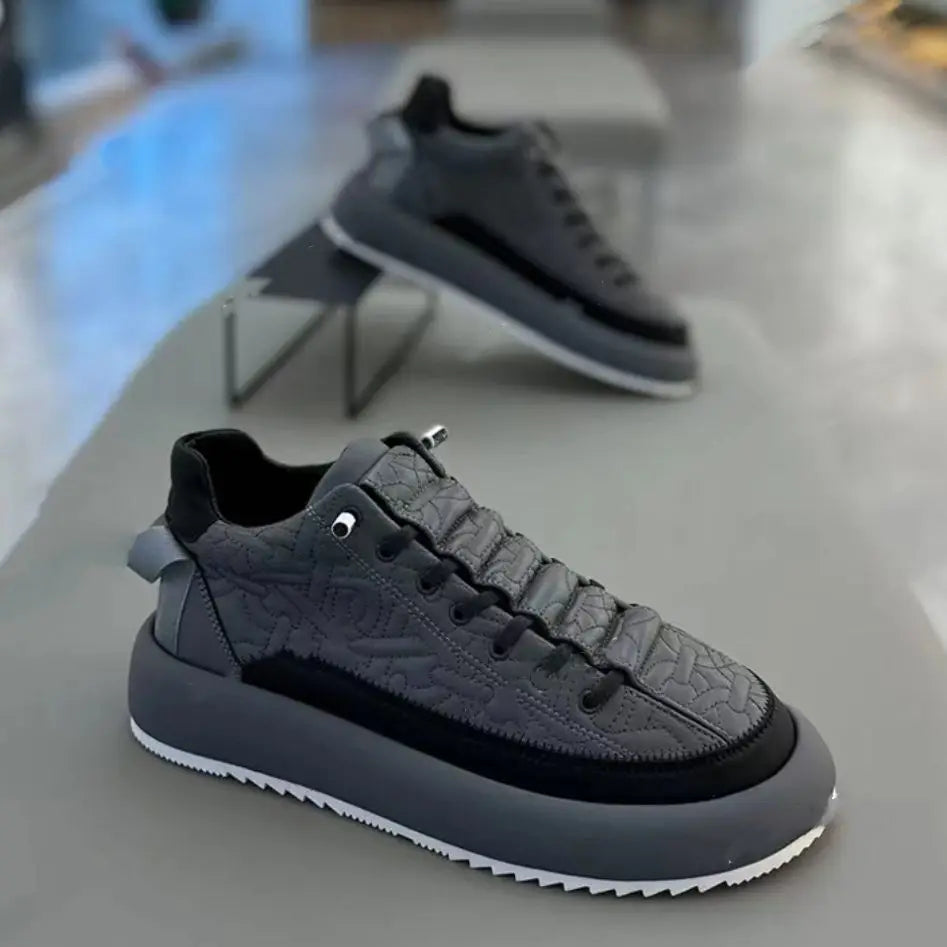 Men Spring Autumn Color Contrast Increased Casual Shoes Fashion Bandages Board Shoes High Quality Outdoor Boots British Style