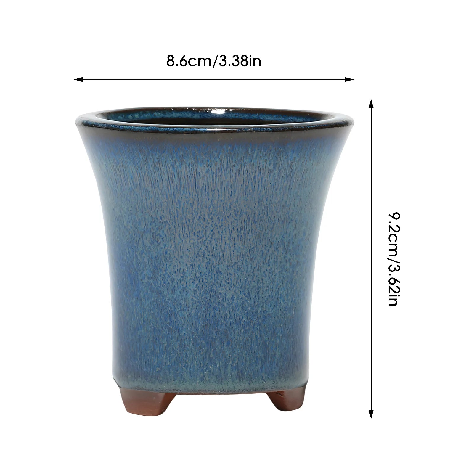Ceramic Succulent Flower Pot Chinese Style Pottery Bonsai Pots with Drain Hole Purple Sandstone for Desktop Home Decoration