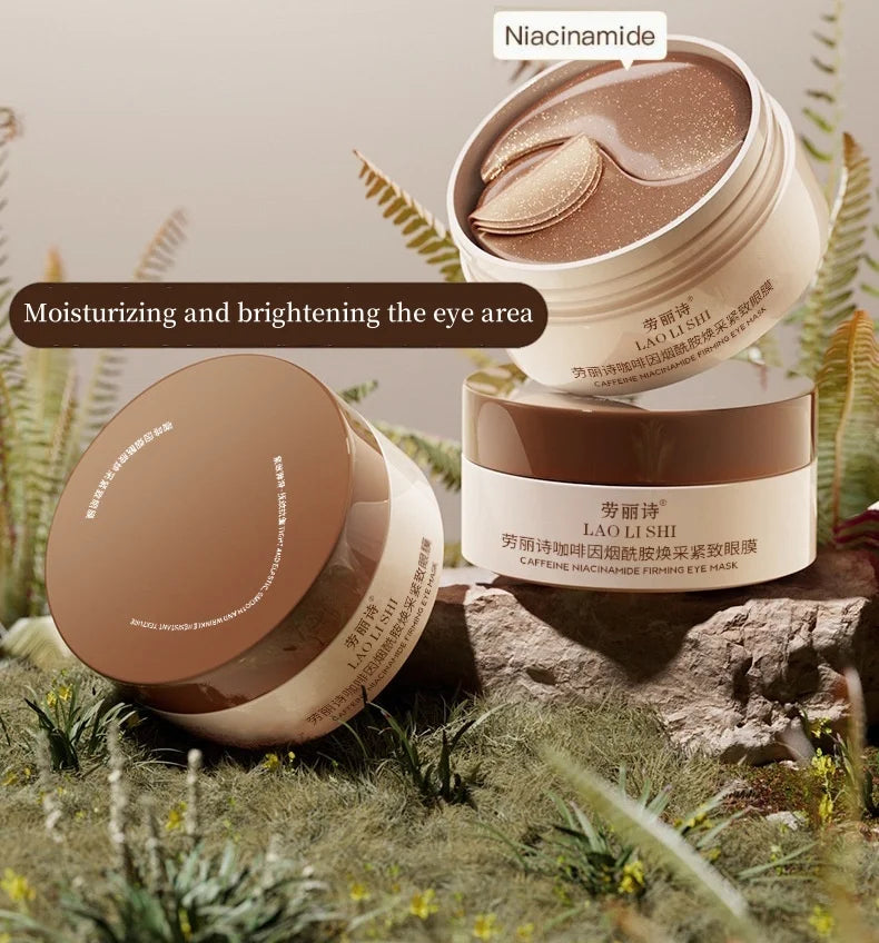 60 Pieces of Caffeine Peptide Firming Eye Mask, Containing Hyaluronic Acid and Niacinamide - Lifts and Firms, Brightens Skin Tone, Deeply Hydrates, Suitable for All Skin Types, Preferred Eye Care, Beauty Eye Mask.