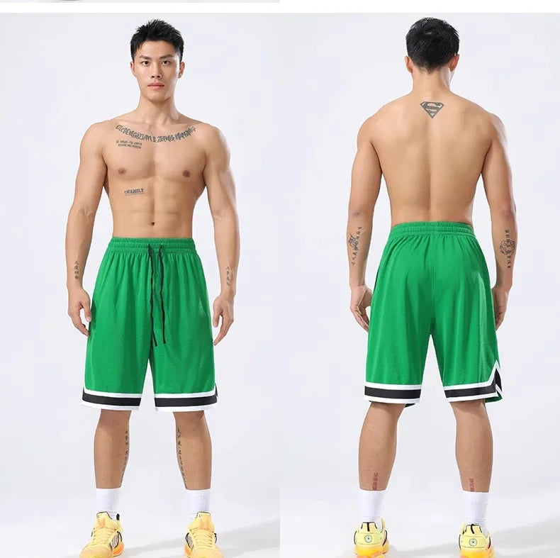 Basketball Pants Sports Running Training Casual Pants Five-point Basketball Shorts Double-sided Zipper Pocket Fitness Men Loose