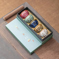 A Set of Handmade Ceramic Teacups, A Total of 5 Pieces, Traditional Kiln-changed Wuxing Kung Fu Teacup, Jianzhan Style