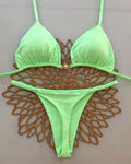 2026 New Bikinis Women Swimsuit Sexy Swimwear Halter Bikini Set Lace-up Biquine Brasileiro Thong Print Beachwear Party Wear
