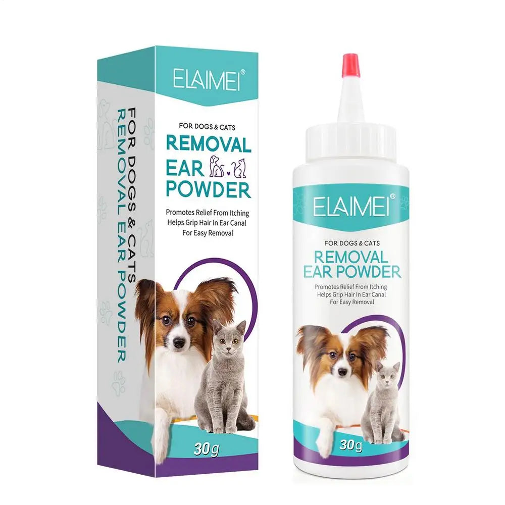 30G Dog Ear Powder Ear Wash Powder Safe Dog Cleaner for Healthy Ears Odor Removal Pet Accessories Ear Cleaner for Rabbits Cats