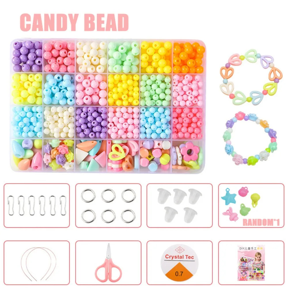 Arts Crafts DIY Handmade Beaded Kit Toy DIY Toy Jewelry Set DIY Making Beads Kit Toy Kawaii Creative