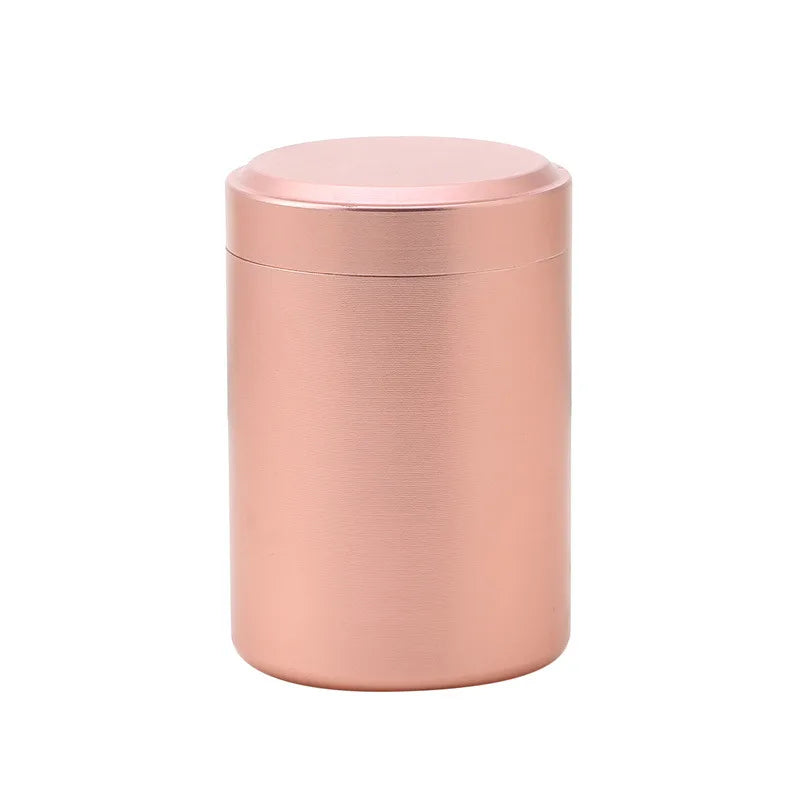 60ML Solid Color Airtight Smell Proof Container Aluminum Alloy Herb Stash Metal Sealed Can Tea Jar Storage Boxes