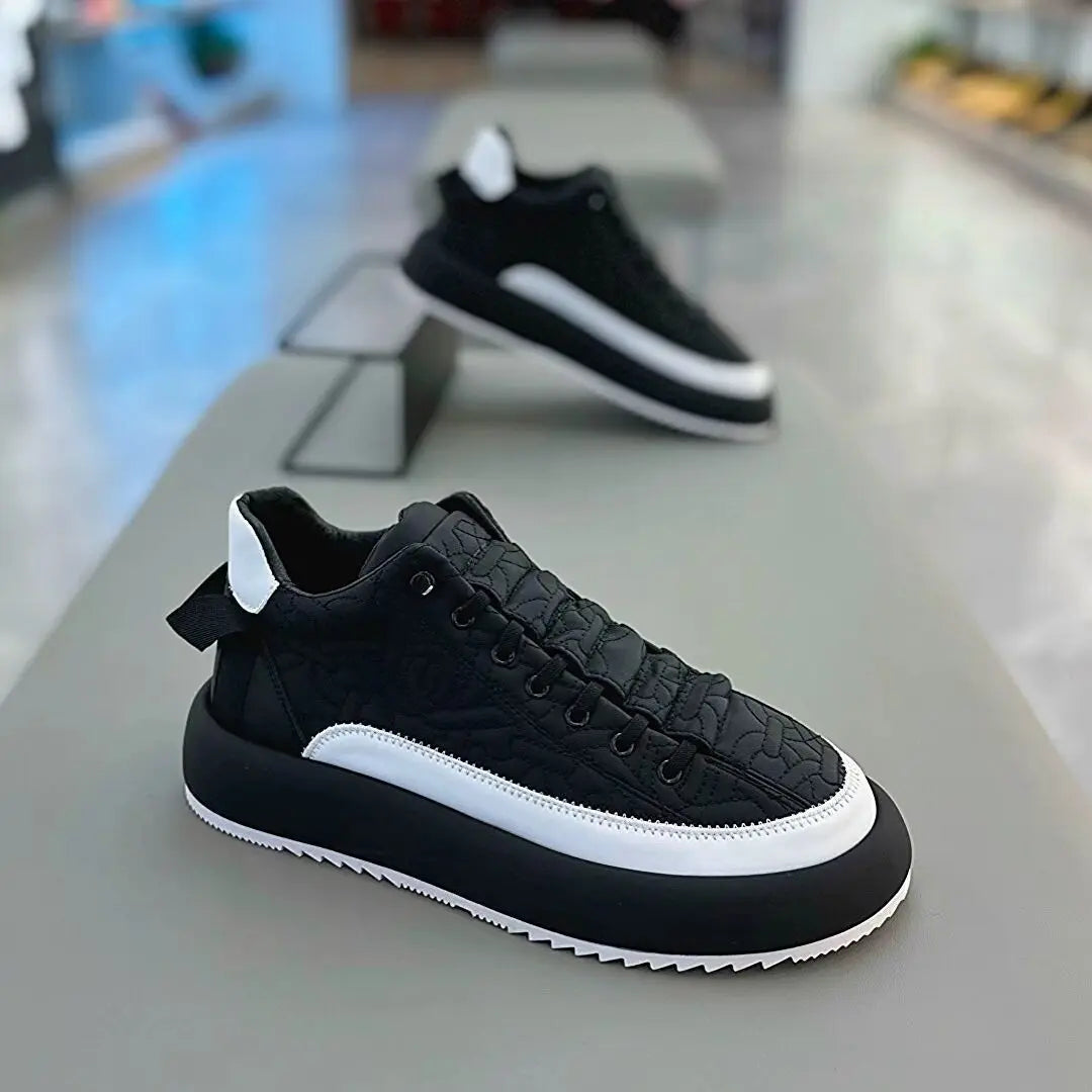 Men Spring Autumn Color Contrast Increased Casual Shoes Fashion Bandages Board Shoes High Quality Outdoor Boots British Style