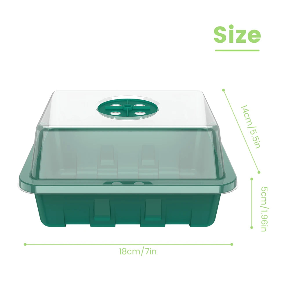 5Pcs Seed Propagator Tray Plastic Seedlings Trays with Transparent Cover Breathable Seedlings Germination Tray for Garden Indoor