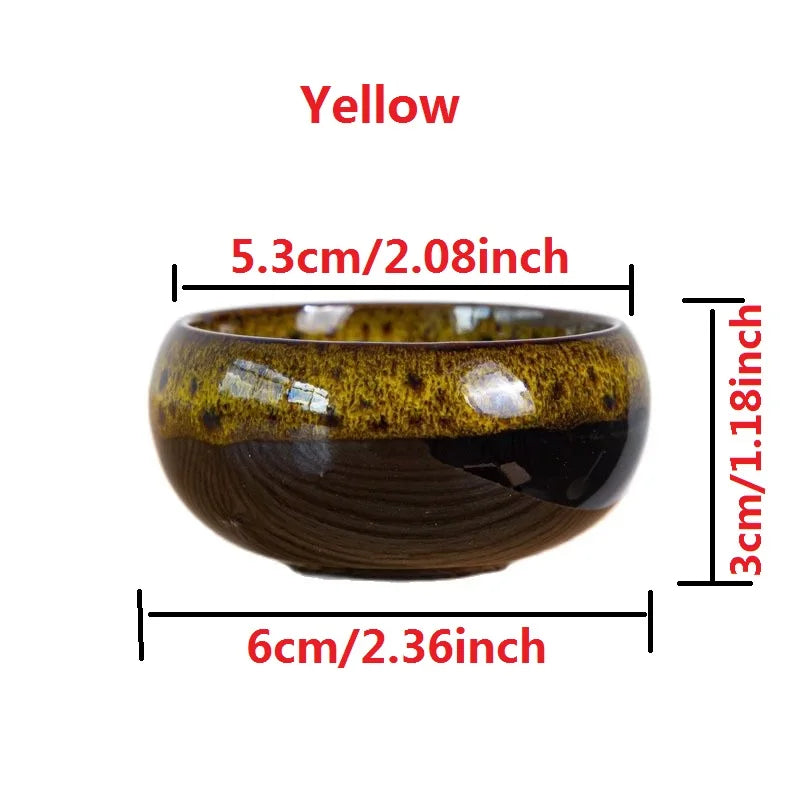 6pc Kiln-changed Flower Pot Bonsai Ceramic Pots For Plants Mini Succulent Plant Small Cactus Outdoor Container Modern Decorative