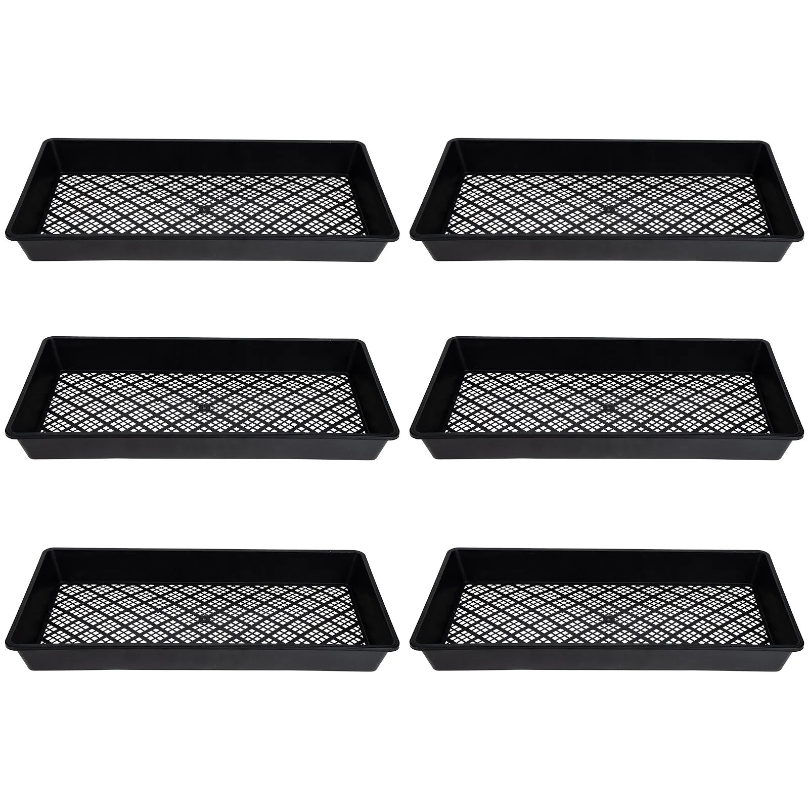 6Pcs Microgreens Growing Trays Sturdy Plant Nursery Plate for Seed Germination Reusable Sowing Tray with High Bearing Capacity