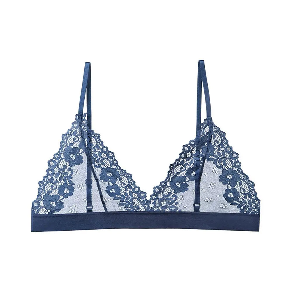 Breathable Underwear Women Intimates Tube Top Beauty Back NO Steel Ring Lace Bralette Women Bras Triangle Cup Flower