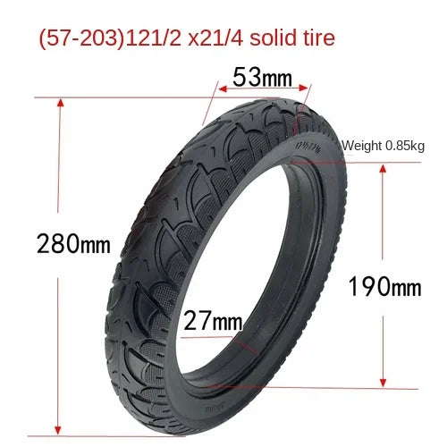 Electric vehicle 12  1/ 2x2 1/ 4 62-203 solid tire honeycomb 57-203 non pneumatic electric  bicycle