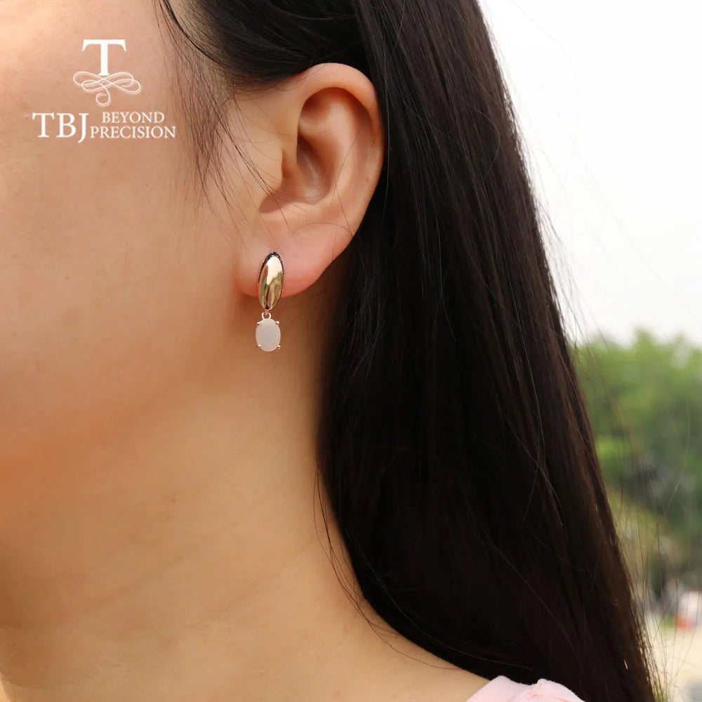 2026,Natural Ethiopia Opal Ring earrings Jewelry Set 925 sterling silver simple fashion design for women anniversary gift