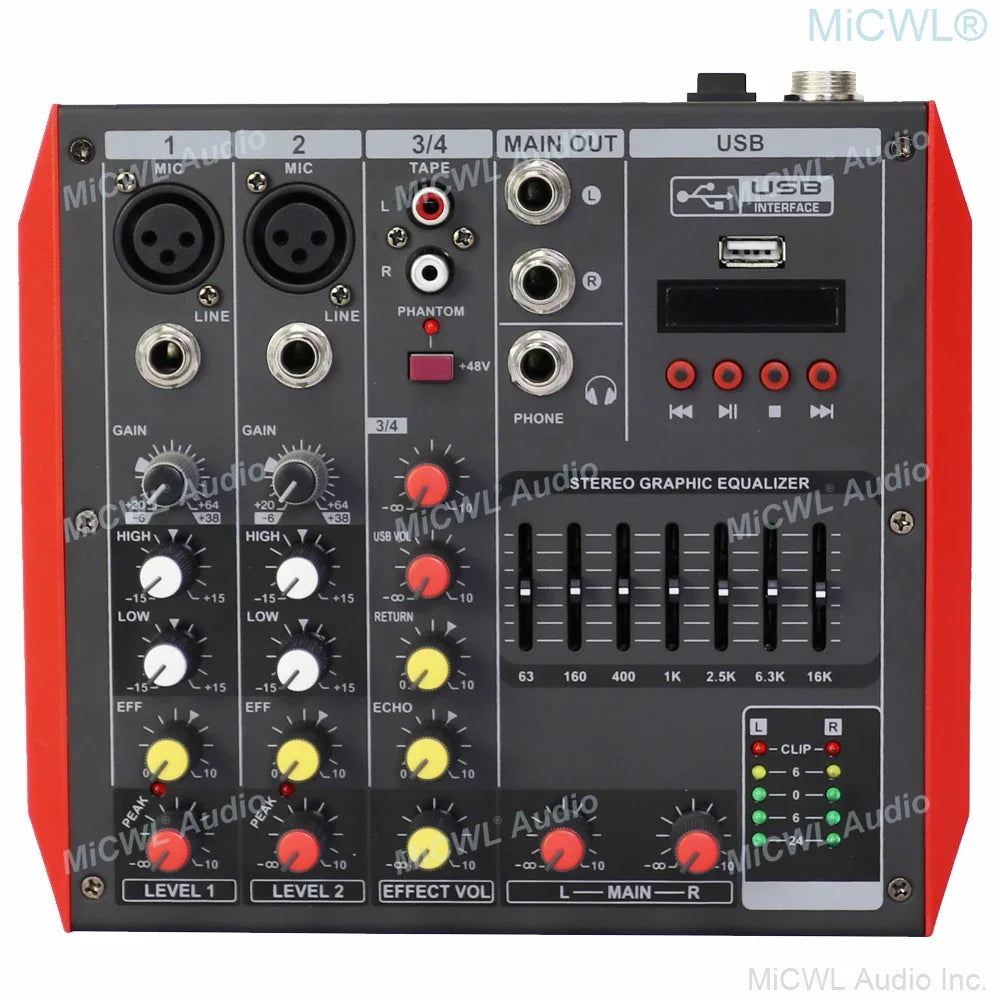 Factory Cost 8 Channel Bluetooth Stereo Mixer P800 Sound Mixing DJ Console 7-EQ XLR 48V Phantom 4 6 In-Put
