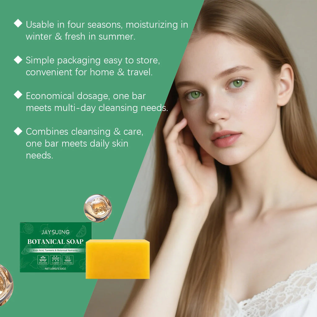 100g Botanical Turmeric Handmade Soap Kojic Acid Soap Natural Skincare Bar For Moisturizer Gentle Exfoliating For Face Hydrating