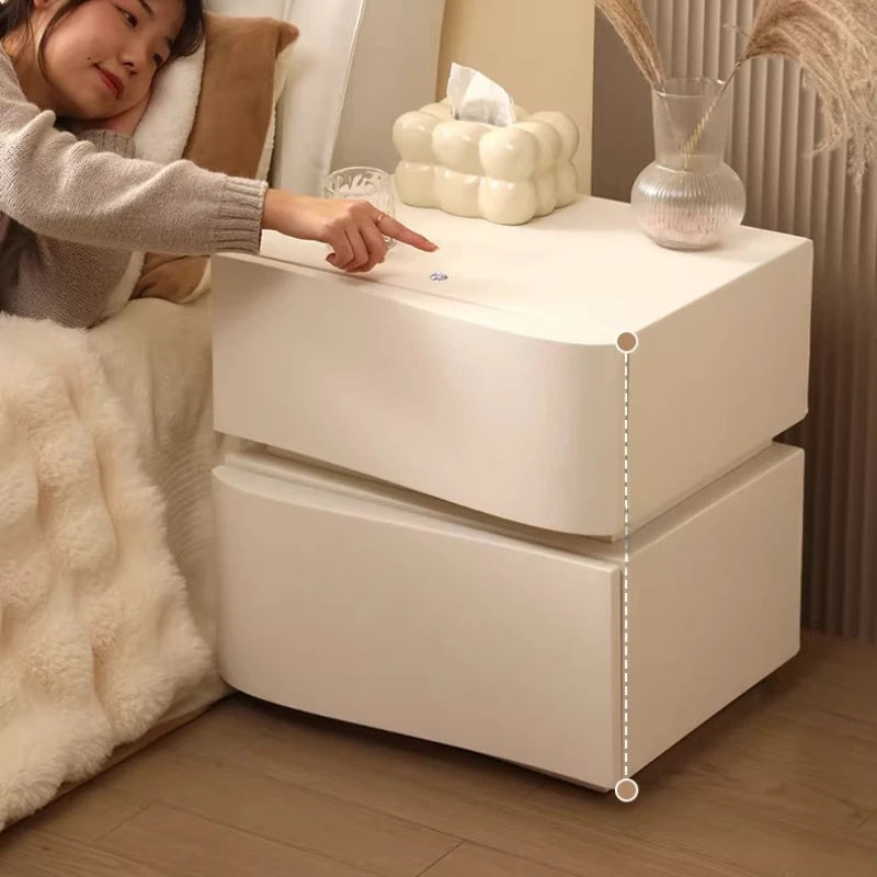 Decor Trendy Bedside Table Bedroom Luxury Organizer Wood Unique White Bedside Table Led Nordic Mesitas De Noche Home Furniture