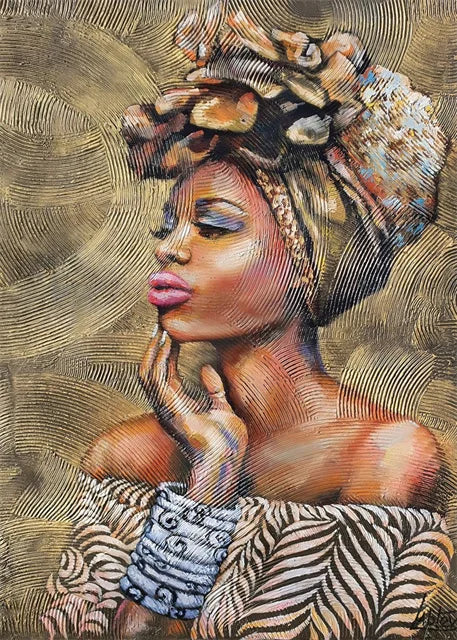 African Woman Abstract Art Canvas Paintings Africane Girl Africa Art Posters and Prints Wall Art Pictures for Living Room Decor